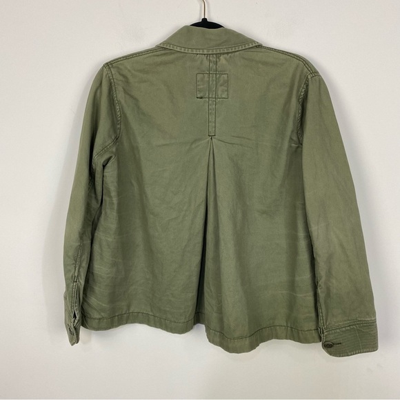 Abercrombie & Fitch green army cargo shacket shirt jacket - Picture 2 of 3